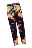 Tie Dye multicolore évider les leggings de vêtements de sport de remise en forme