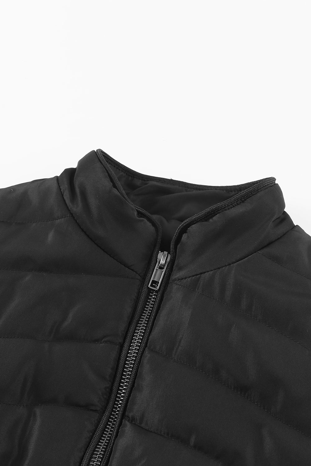 Zip-up Side Pockets Puffer Vest