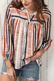 Striped 3/4 Sleeve Blouse