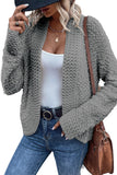 Cardigan gris ouvert sur le devant en tricot Popcorn