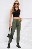 Casual Elastic Drawstring Waist Pants