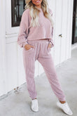 Ribbed Two Piece Pullover and Joggers Lounge Set