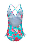 Flower Print Open Back One-piece Swimwear