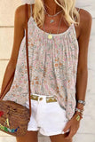 Boho Floral Print Spaghetti Straps Tank Top