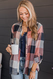 Roll up Sleeve Plaid Pattern Shirt