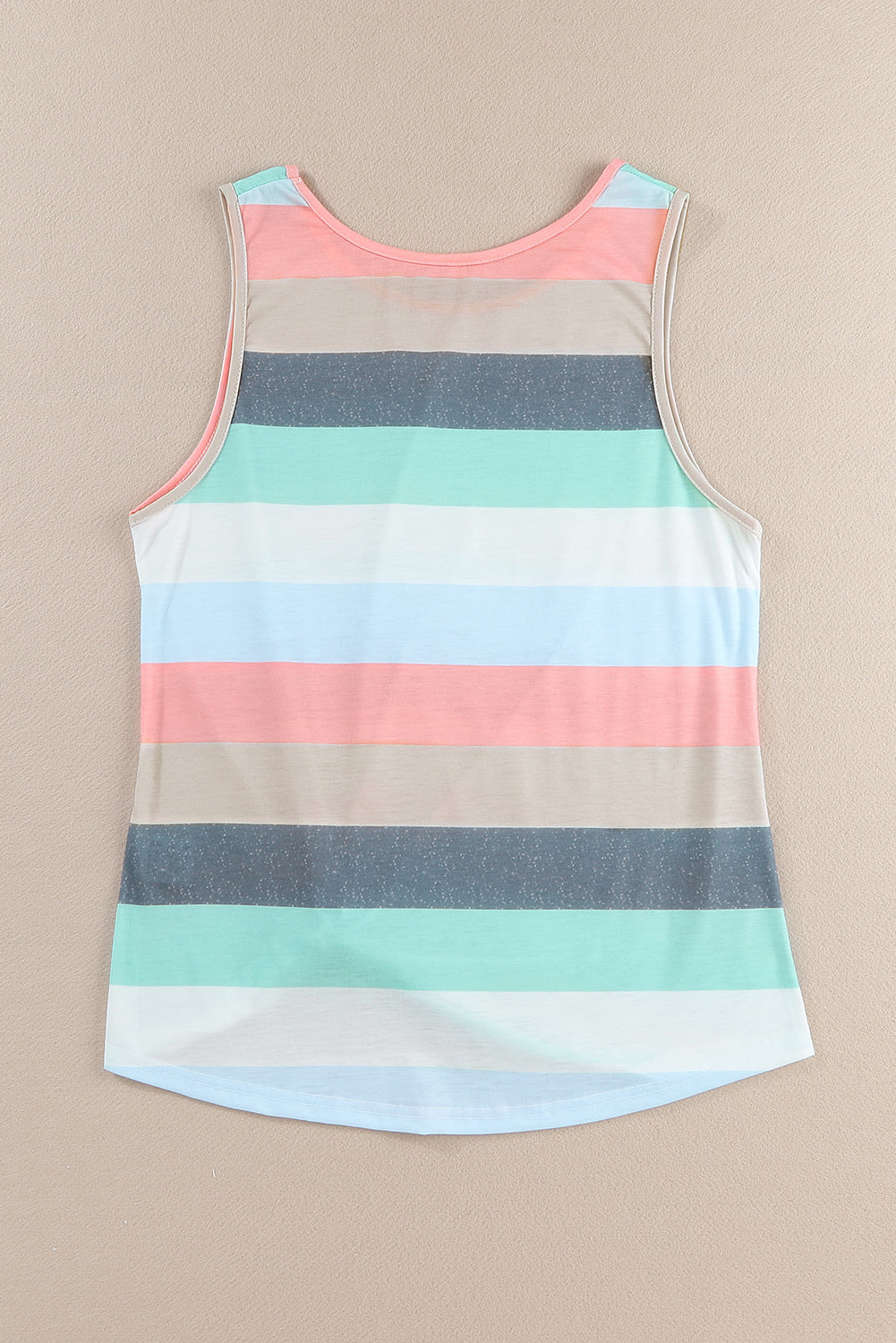 Sequin Pocket Patchwork Striped Tank Top