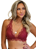 Halter Scalloped V Neck Lace Bralette