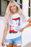 American Flag Boots Graphic Tee