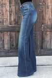 Central Seam Stitching Wide Leg Jeans