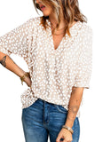 Animal Print V-neck Rolled Sleeve Tunic Top