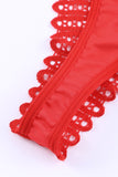 3pcs Heart Print Mesh Splice Sexy Lingerie Set