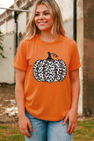 Leopard Pumpkin Graphic Daily Fashion Tee