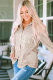 Sequin Collared Bust Pocket Buttoned Shirt