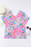 Floral Print Notch Neck Sleeveless Top