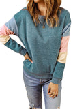 Colorblock Long Sleeve Pullover Sweatshirt