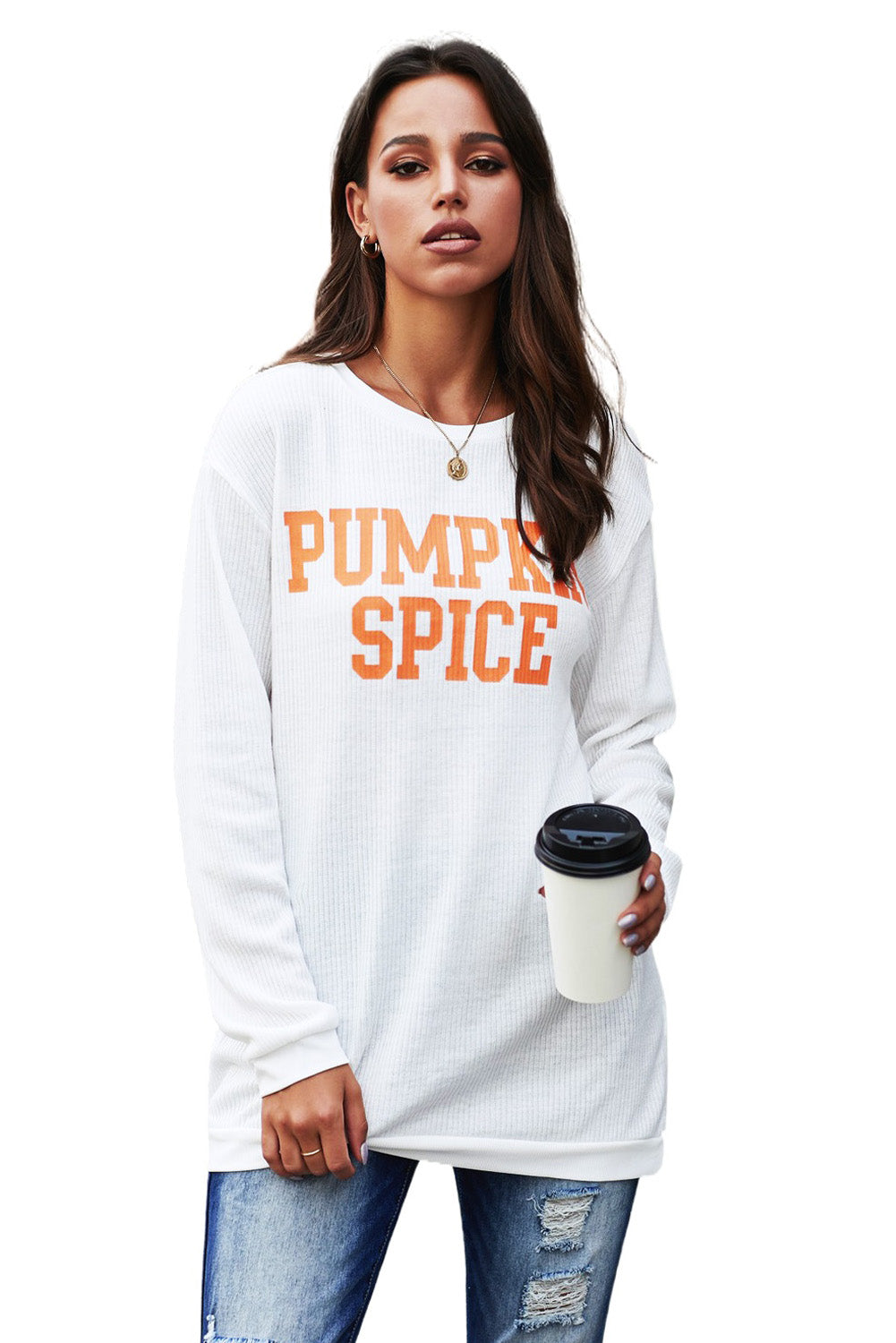 PUMPKIN SPICE Haut en tricot à enfiler graphique