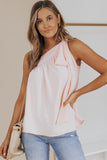 Asymmetric Tie On Shoulder Sleeveless Top