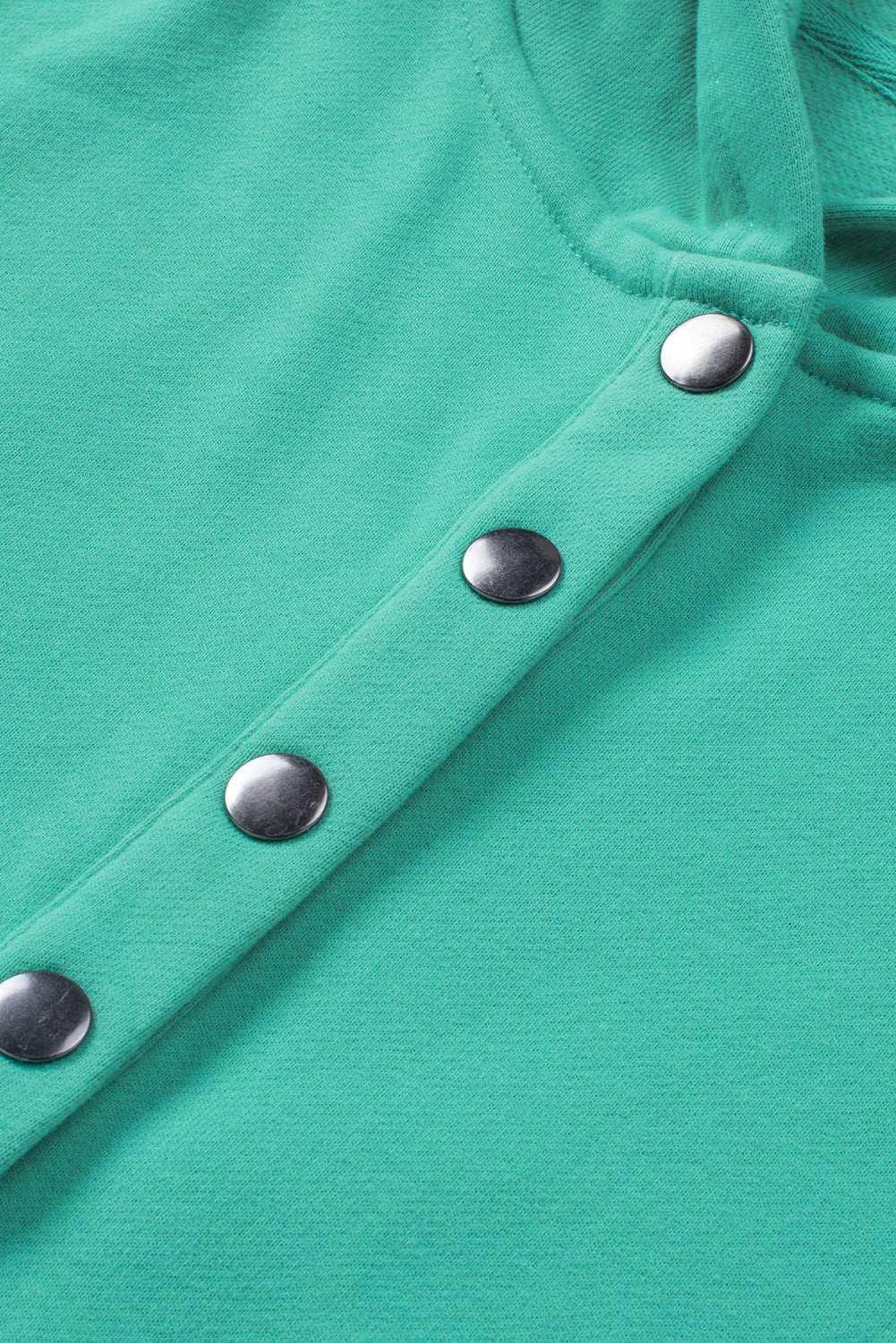 Sweat à capuche Henley avec poche et manches chauve-souris turquoise