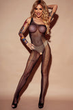 Rhinestone Fishnet Mesh Open Crotch Bodystockings