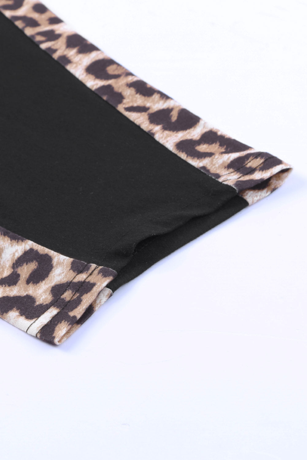 Leopard Splicing O-neck Short Sleeve T Shirt