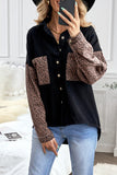 Contrast Leopard Denim Jacket