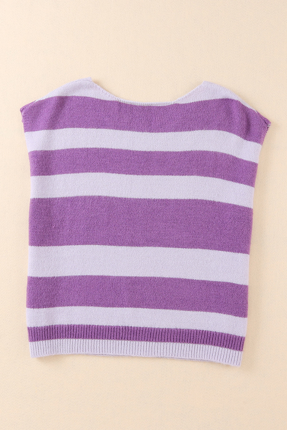 Gilet pull coupe boxy en tricot rayé violet