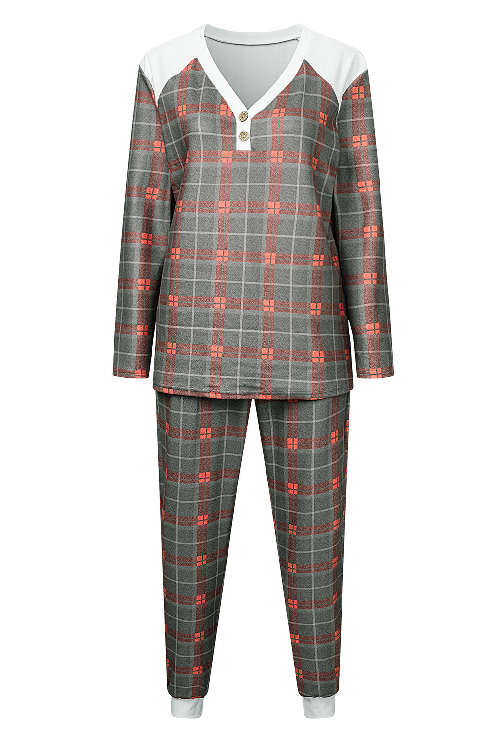 Plaid Brushed 2pcs Loungewear Set