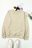 Orange Plain Crew Neck Pullover Sweatshirt