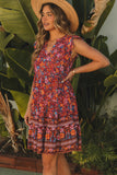 Retro Boho Flutter Shoulder Floral Dress