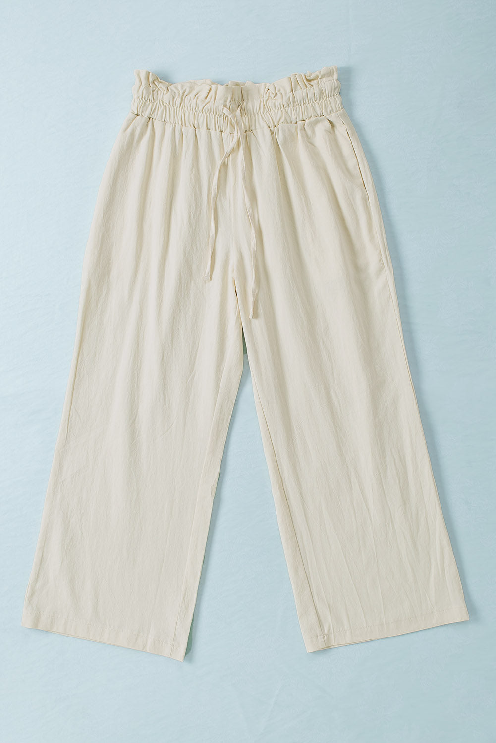 Paperbag Waist Straight Leg Cropped Pants