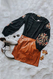 Floral Embroidery Long Sleeve Top