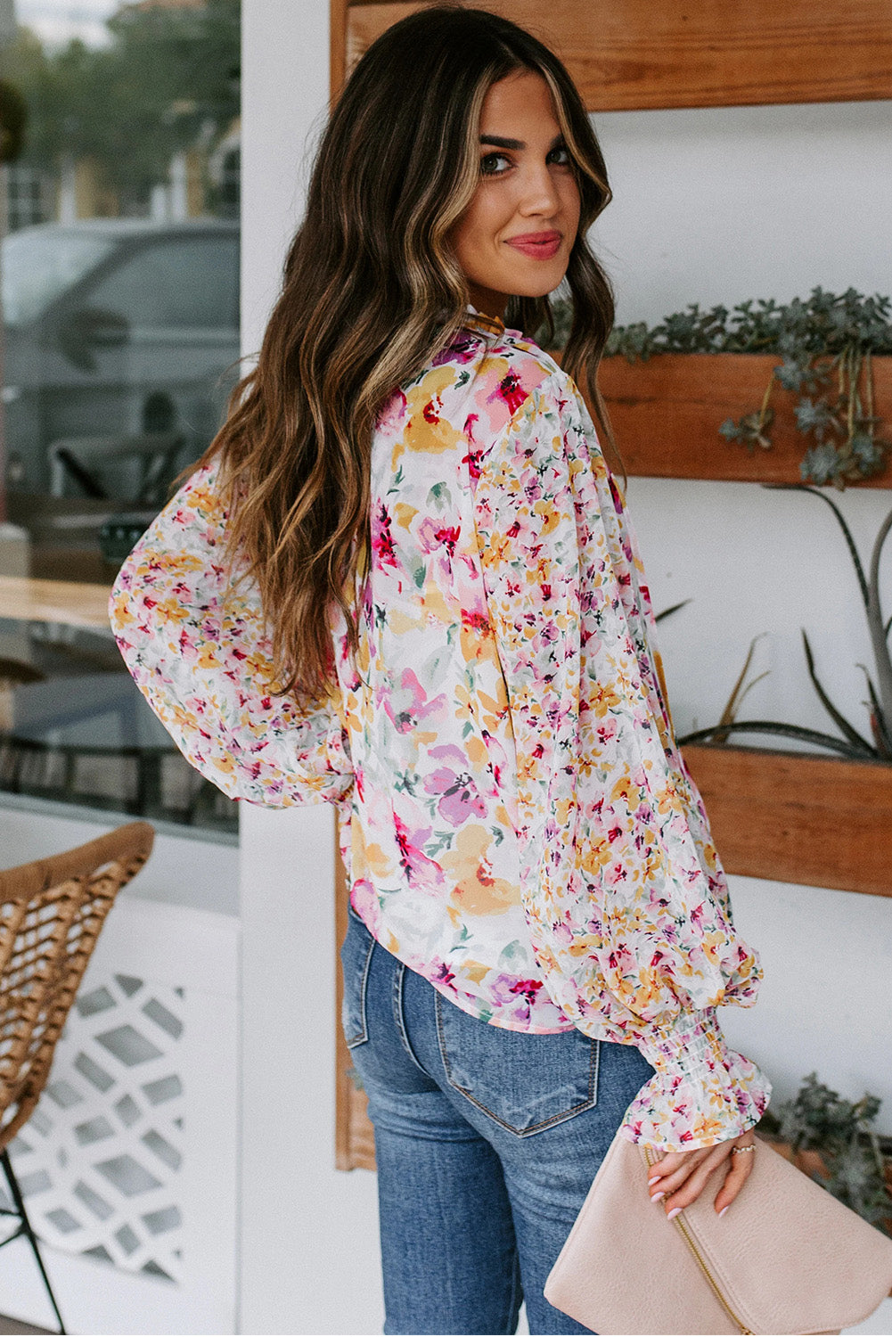 Blouse smockée florale Cakewalk 