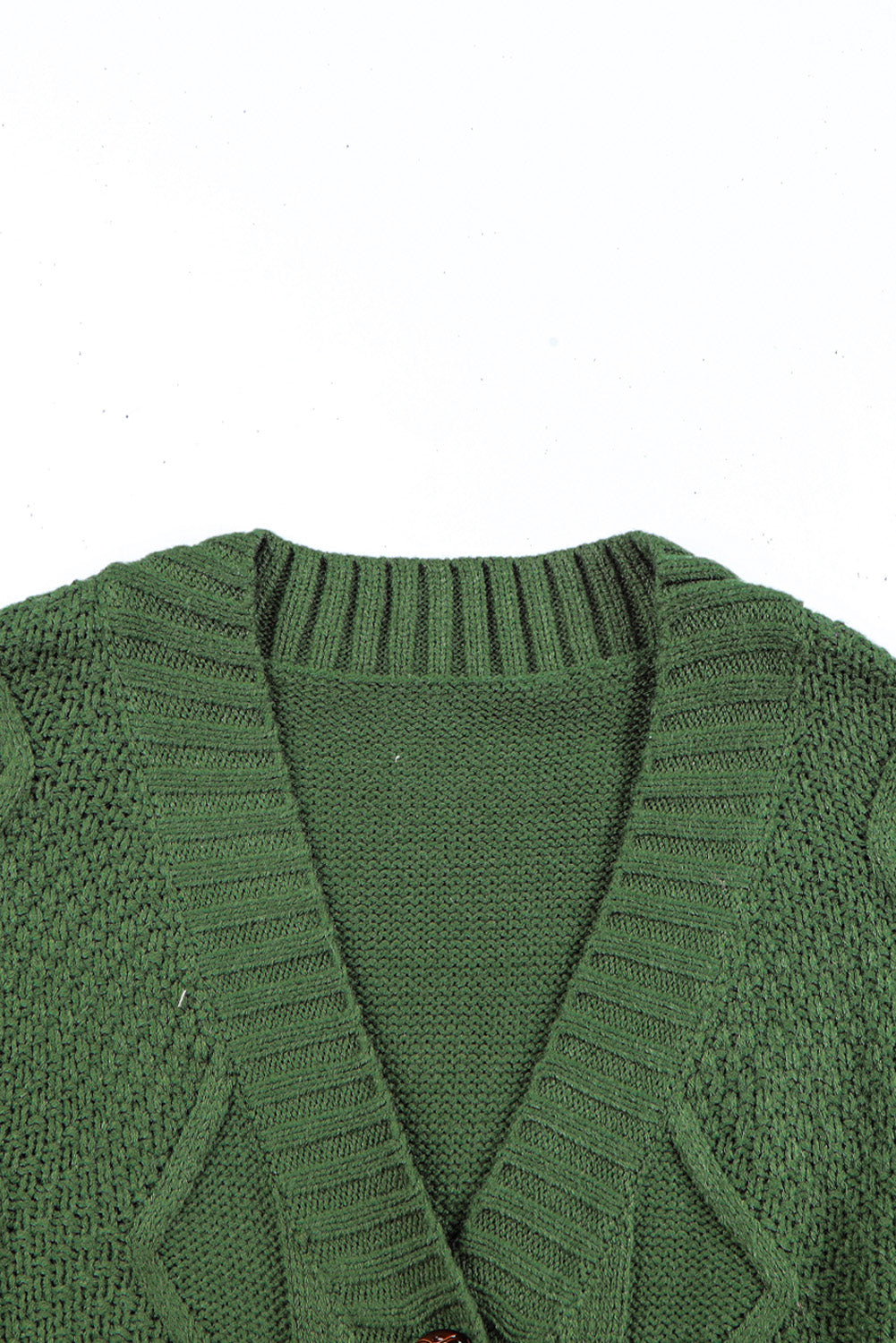 Front Pockets Buttons Textured Cardigan