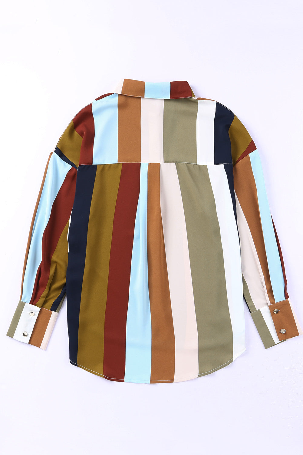 Stripe Color Block Oversized Long Sleeve Shirt