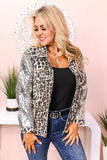 Print Sequin Patchwork Long Sleeve Jacket