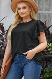 Plus Size Flutter Sleeve Top