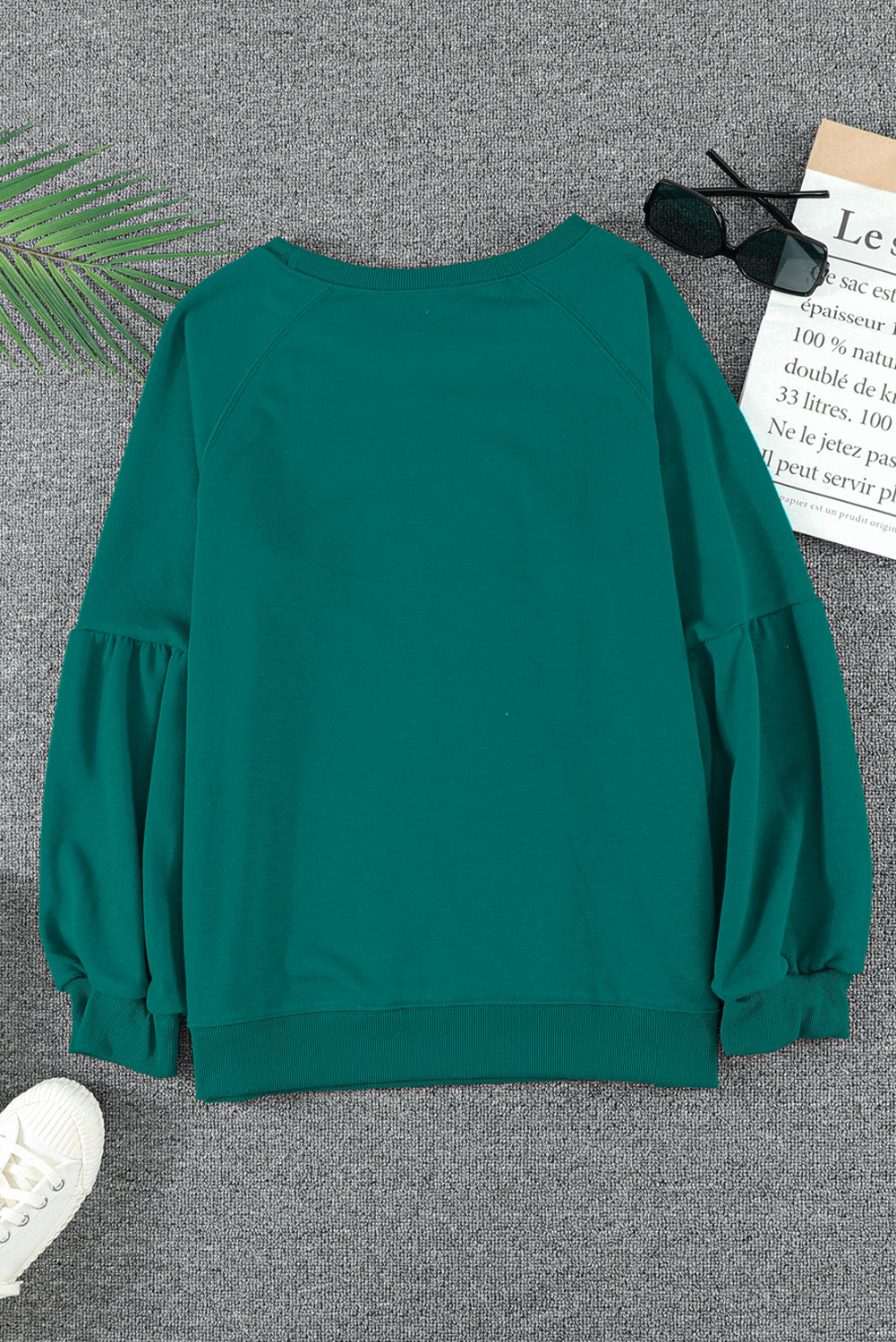 Raglan Patchwork Sleeve Pullover Sweatshirt