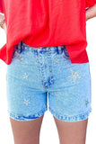 Short en jean taille haute Silver Star bleu ciel