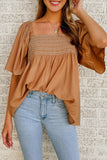 Square Neck Wide Sleeves Flowy Top