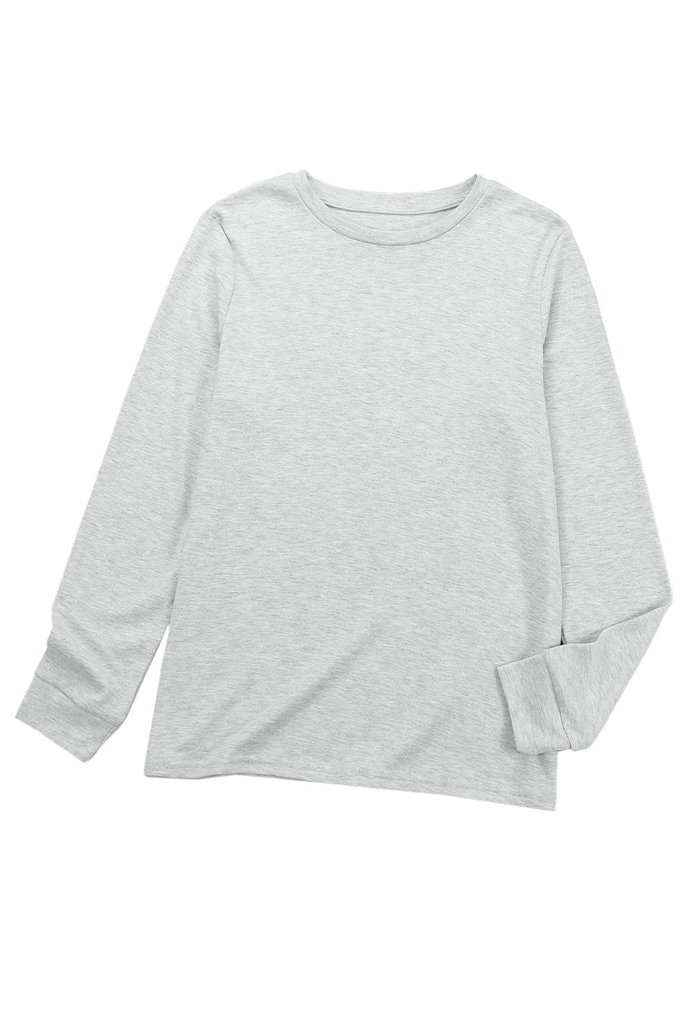 Plain Crew Neck Long Sleeve Top