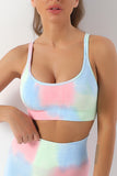 Tie Dye Criss Cross Strappy Sports Bra