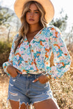 Floral Print Wrap Long Sleeve Bodysuit