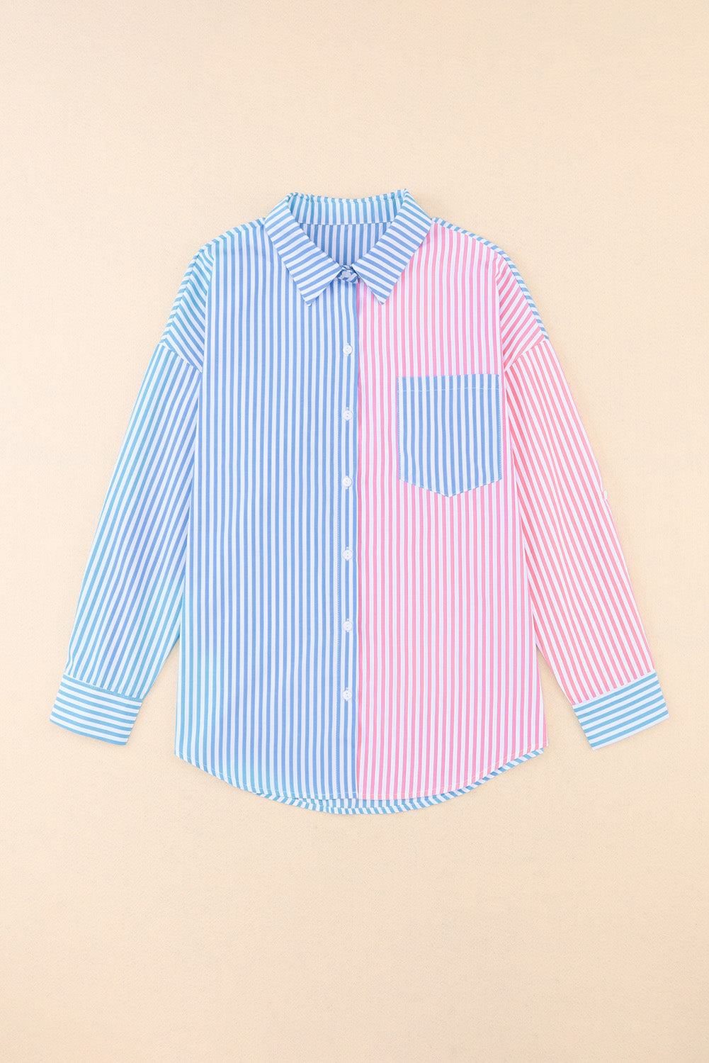 Contrast Striped Print Shirt