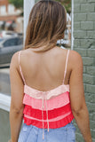 Gradient Ruffle Tiered Spaghetti Straps Tank Top