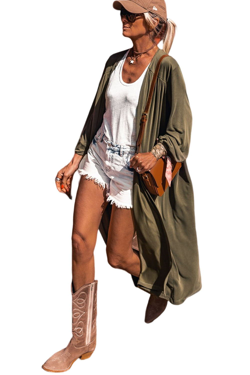 Lightweight Long Sleeve Open Front Duster Cardigan