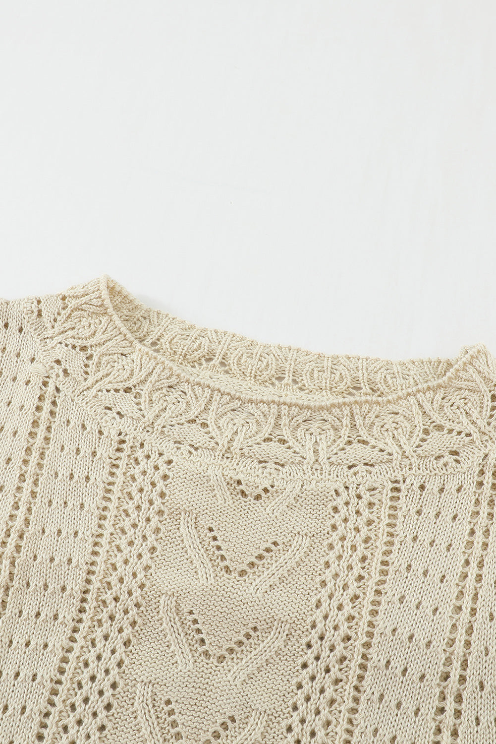 Crochet Lace Pointelle Knit Sweater