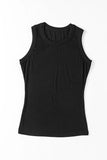 Solid Ribbed Knit Slim Fit Tank Top