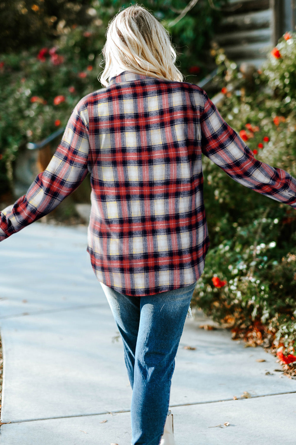 Plus Size Plaid Pattern Shirt