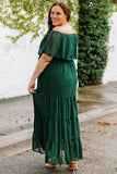 Swiss Dot Plus Size Ruffle Tiered Maxi Dress