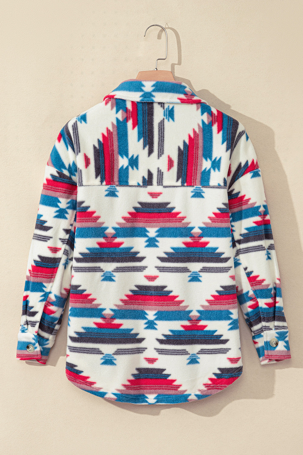 Aztec Print Button-up Turn Down Collar Shacket